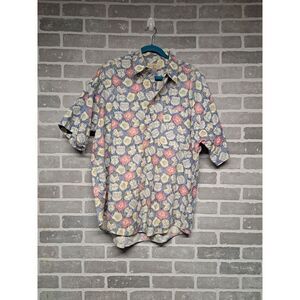 Natural Issue Men's Short Sleeve Button Up Nautical Design Shirt Wrinkle Free XL